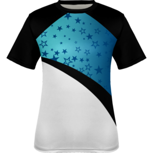 Black & White Colorblock Printed Tennis Performance T-Shirt