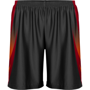 Black & Red Sublimation Printed Tennis Shorts